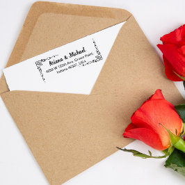 カップル差出人住所結婚またはファミリー ラバースタンプ