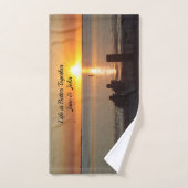 カップル座ってフロリダのビーチハンドタオル ハンドタオル (ハンドタオル)