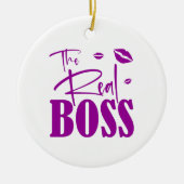 カップル引用文実在:ボス/ボス セラミックオーナメント (正面)