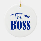 カップル引用文:ボスと実在ボス セラミックオーナメント (正面)