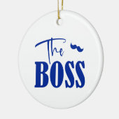 カップル引用文:ボスと実在ボス セラミックオーナメント (左)