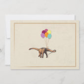 カップル恐竜ベビーシャワー女の子招待状 招待状 (裏面)