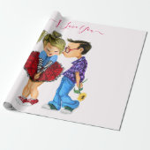 カップル愛のギフトラッピング紙 – 私はあなたを愛する ラッピングペーパー (アンロールド)