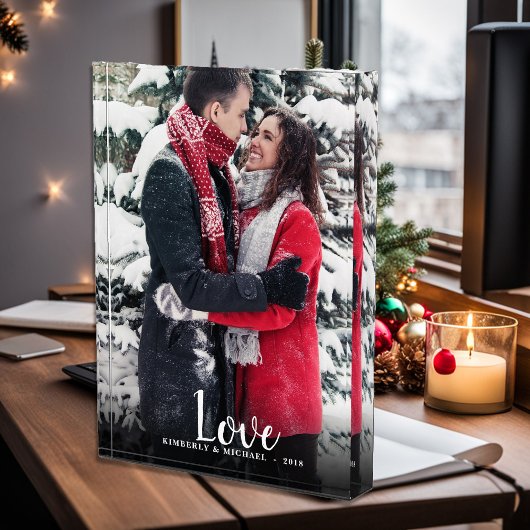 カップル愛のスクリプト文字オーバーレイカスタム写真 フォトブロック