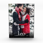 カップル愛のスクリプト文字オーバーレイカスタム写真 フォトブロック (正面)