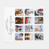 カップル愛の物語12フォトコラージュの名前カスタム フリースブランケット (正面(横))