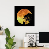 カップル愛ロマンス愛好家ムーンライトロマンチック ポスター (ホームオフィス)