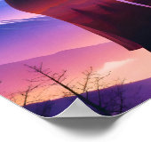 カップル愛ロマンチックなサンセットシルエット美しい ポスター (角)