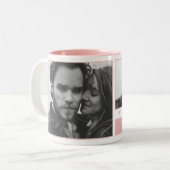 カップル愛Iパーソナライズされた2枚の写真バレンタイン ツートーンマグカップ (正面左)