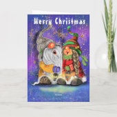 カップル抱き格言幸せなクリスマスソングを歌う カード (裏面)