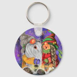 カップル抱き格言幸せなクリスマスソングを歌う キーホルダー