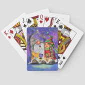 カップル抱き格言幸せなクリスマスソングを歌う トランプ (裏面)