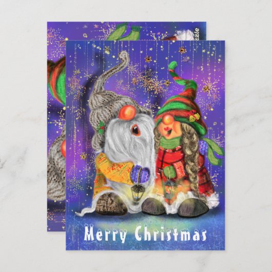 カップル抱き格言幸せなクリスマスソングを歌う ポストカード (正面/裏面)