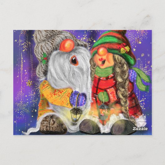 カップル抱き格言幸せなクリスマスソングを歌う ポストカード (裏面)