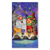 カップル抱き格言幸せなクリスマスソングを歌う マグネット名刺 (正面縦)