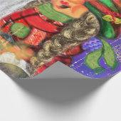 カップル抱き格言幸せなクリスマスソングを歌う ラッピングペーパー (角)