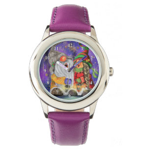 カップル抱き格言幸せなクリスマスソングを歌う 腕時計