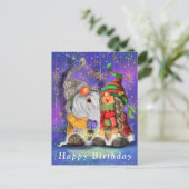 カップル抱き格言歌ハッピーソング – 誕生日 ポストカード (スタンド正面)