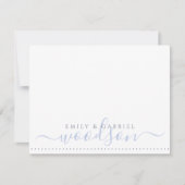 カップル新婚の名前結婚のモノグラムブルー ノートカード (正面)