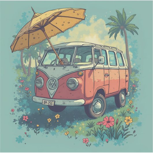 カップル旅行車 シール (正面)