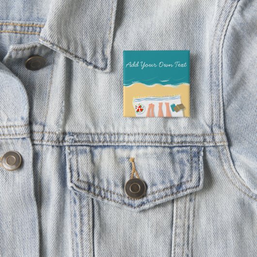 カップル日光浴パーソナライズされた旅行 缶バッジ (インサイチュ)