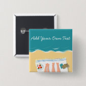 カップル日光浴パーソナライズされた旅行 缶バッジ (正面&裏面)