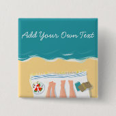 カップル日光浴パーソナライズされた旅行 缶バッジ (正面)