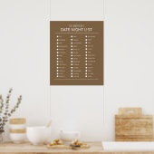 カップル最高ののギフトの日付の夜のバケットのリストのポスター ポスター (キッチン)