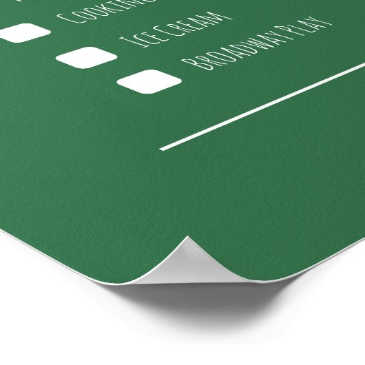 カップル最高ののギフトの日付の夜のバケットのリストのポスター ポスター (角)