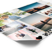 カップル最高のタイベパーソナライズされたルのコラージュ フォトプリント            (角)