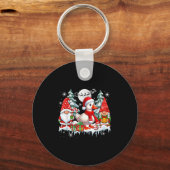カップル格言サンタグースクリスマスツリーズ農家F キーホルダー (正面)