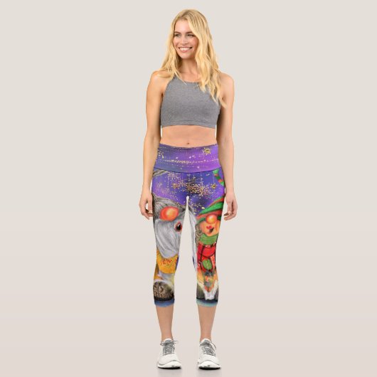 カップル格言幸せなクリスマスソングを歌う – おもしろい カプリレギンス (正面)