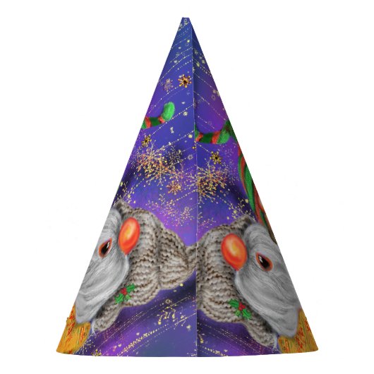 カップル格言幸せなクリスマスソングを歌う – おもしろい パーティーハット (裏面)