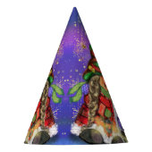 カップル格言幸せなクリスマスソングを歌う – おもしろい パーティーハット (正面)