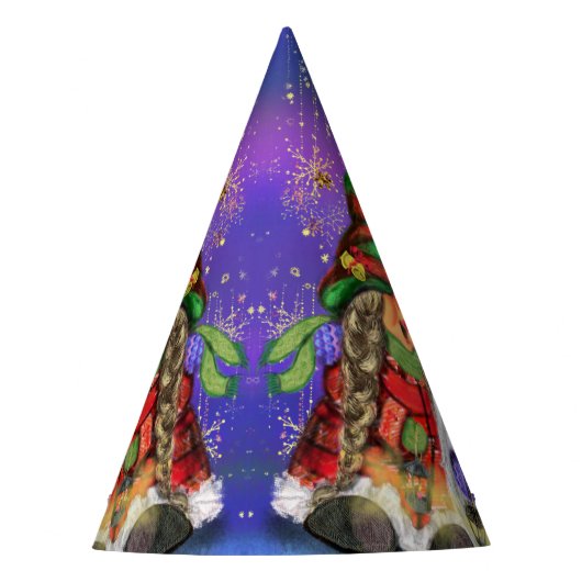 カップル格言幸せなクリスマスソングを歌う – おもしろい パーティーハット (正面)