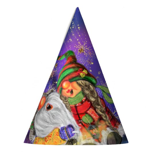 カップル格言幸せなクリスマスソングを歌う – おもしろい パーティーハット (左)