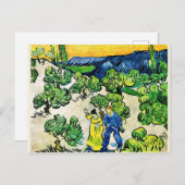 カップル歩くと三日月の風景 ポストカード (正面/裏面)