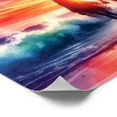 カップル歩くオンビーチ ポスター (角)