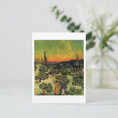 カップル歩くクレセントムーンバンゴッホファインアート ポストカード (スタンド正面)