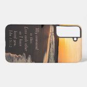 カップル歩くビーチアットサンライズジョン15 12サムスン SAMSUNG GALAXYケース (裏面横)