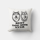 カップル犬の手のスケッチパーソナライズされたクリスマス クッション (正面)