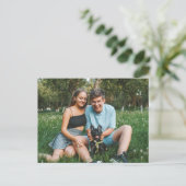カップル犬の私の人間が結婚する日付を保存 案内ポストカード (スタンド正面)
