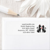 カップル猫の秋の愛 – 背景色を選択 ラベル (インサイチュ)