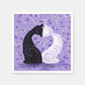 カップル猫ナプキン スタンダードカクテルナプキン (正面)