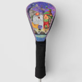 カップル甘い格言ハッピークリスマスソング歌 ゴルフヘッドカバー (正面)