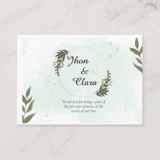 カップル用のグリーティングカード 名刺 (正面)