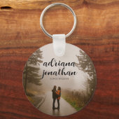 カップル用のパーソナライズされたキーチカスタムェイン：写真 キーホルダー (正面)