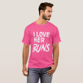 カップル用のマッチトレーニングシャツ – I Love Her B Tシャツ (正面フル)