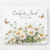 カップル用水色デイジーブーケ マウスパッド (正面)