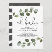 カップル男女兼用の赤ちゃんシャワーeucalypus 招待状 (正面/裏面)